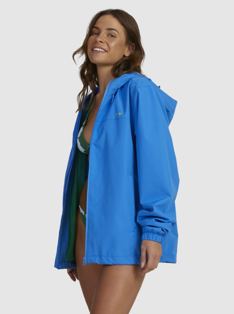 Deep Blue Women's Roxy Wash Technical Spray Jackets | USA RZLB-91768