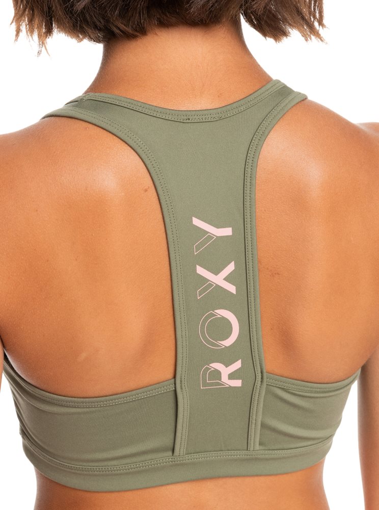 Deep Green Women's Roxy Back To You 2 Racerback Sports Bra | USA DNYZ-16345