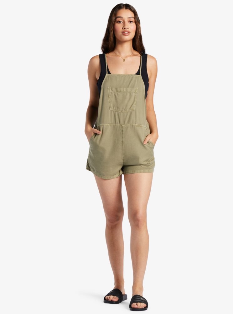 Deep Green Women's Roxy Fresh Rompers | USA UETH-40172