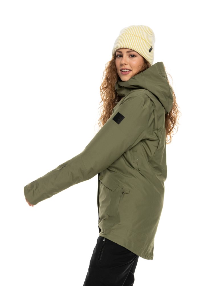 Deep Green Women's Roxy GORE-TEX® Glade Insulated Ski Jackets | USA DXYV-57816