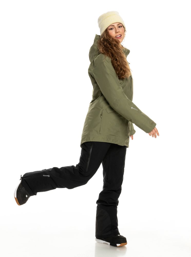 Deep Green Women's Roxy GORE-TEX® Glade Insulated Ski Jackets | USA DXYV-57816