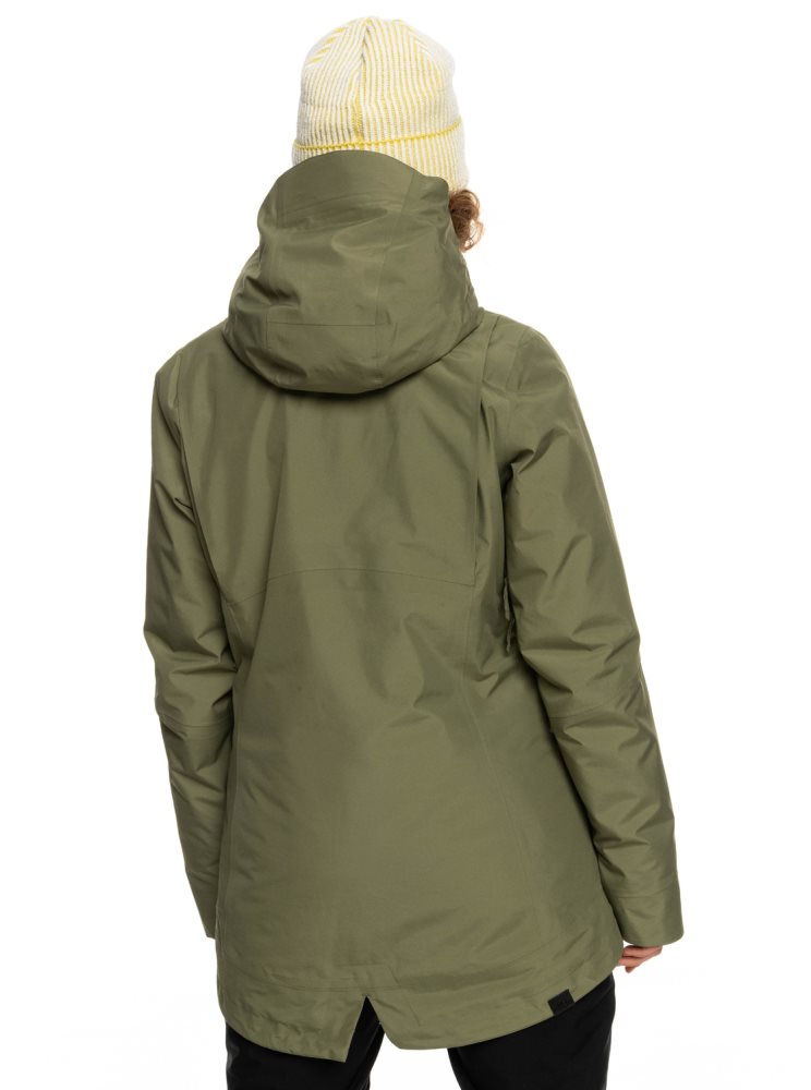 Deep Green Women's Roxy GORE-TEX® Glade Insulated Ski Jackets | USA DXYV-57816