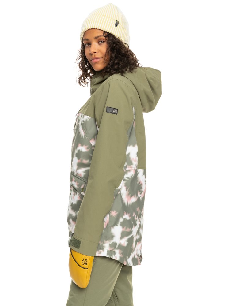 Deep Green Women's Roxy Stated Insulated Ski Jackets | USA TKGA-46917