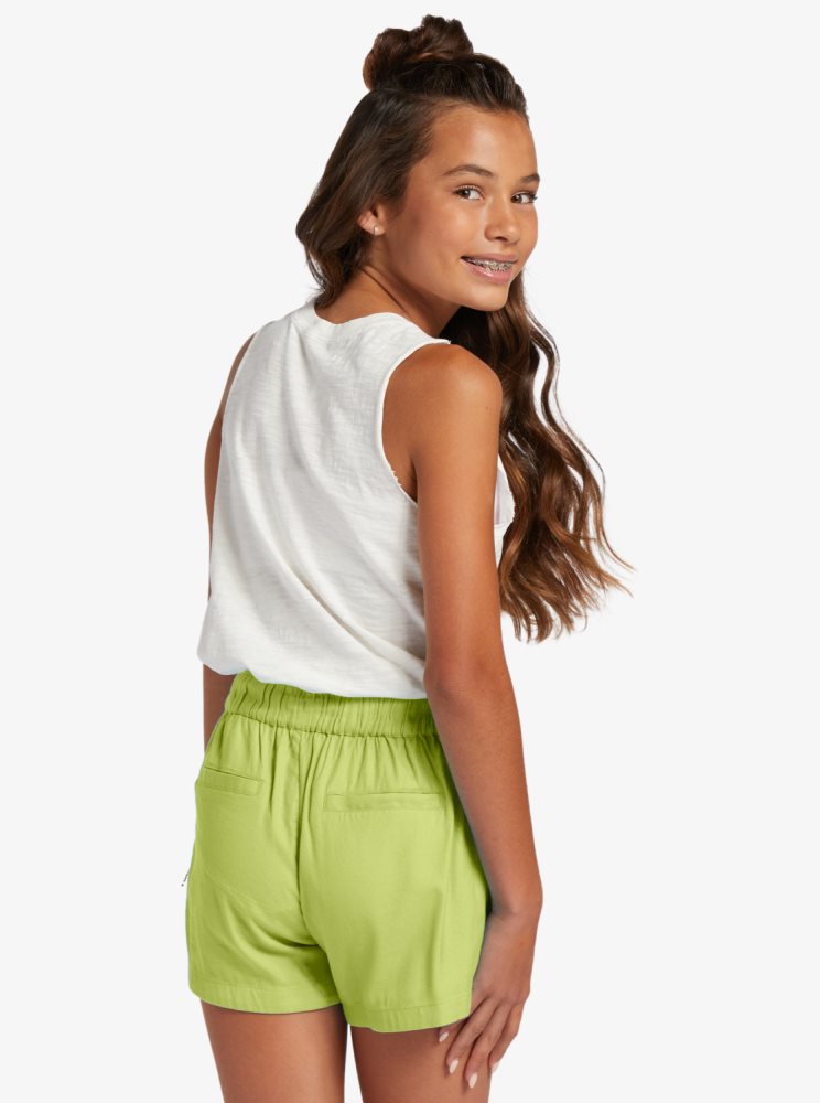 Green Kids' Roxy 4-16 Una Mattina Elastic Waist Shorts | USA KEYI-28569