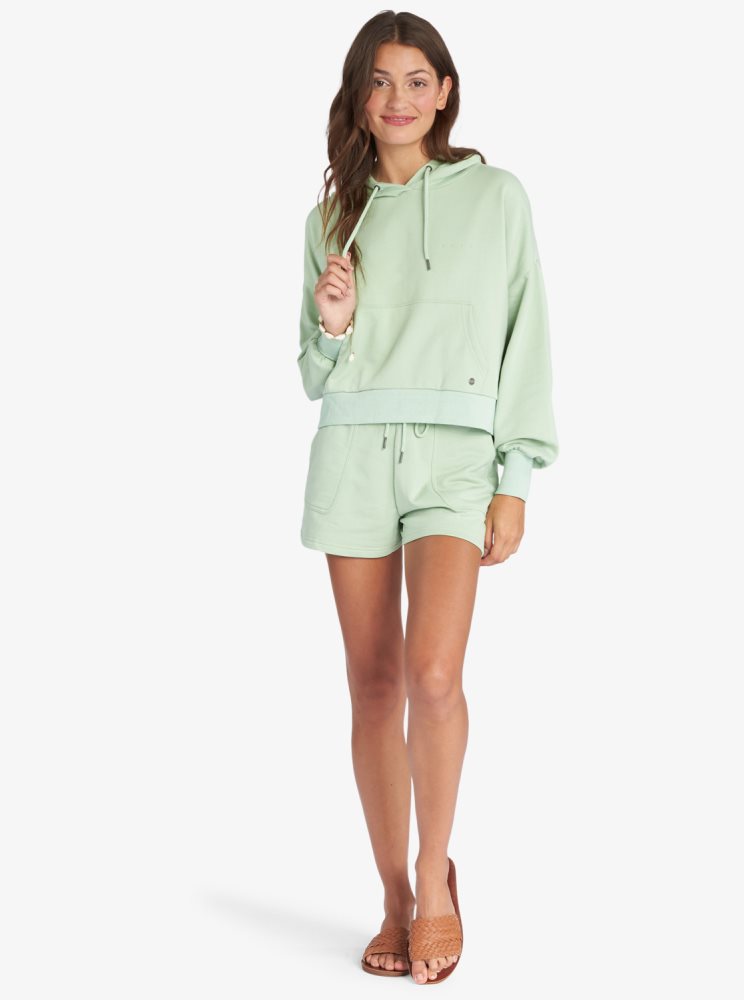 Green Women's Roxy Afternoon Hike Pullover Hoodie | USA ZVKU-52370