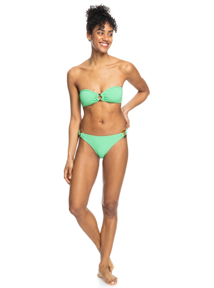 Green Women's Roxy Color Jam Bikini Bottoms | USA XZWL-80932