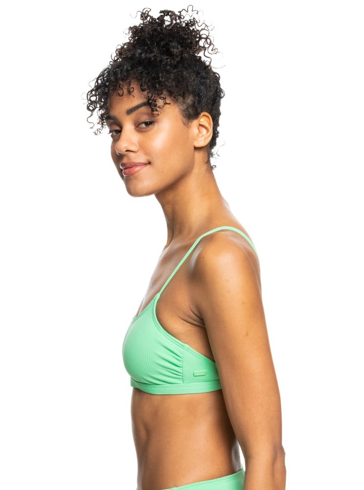 Green Women's Roxy Color Jam Bralette Bikini Tops | USA TKCI-01386