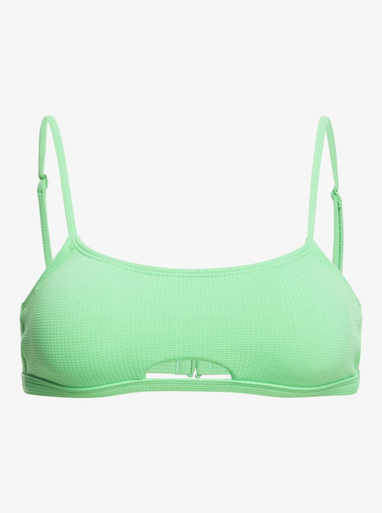 Green Women's Roxy Color Jam Bralette Bikini Tops | USA TKCI-01386