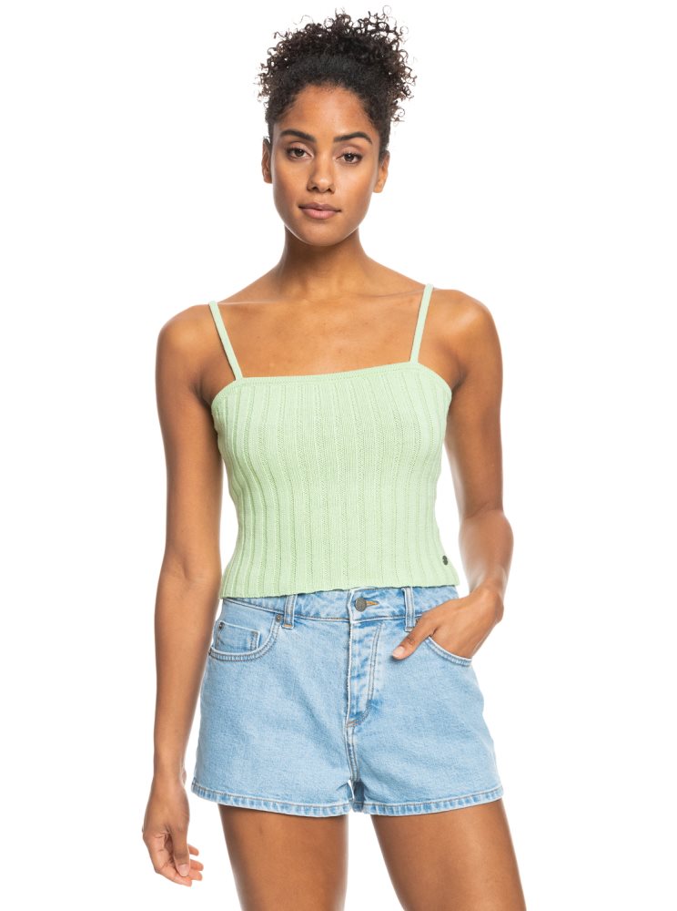 Green Women\'s Roxy Dream Sign Knit Tube Tops | USA WDFH-09631