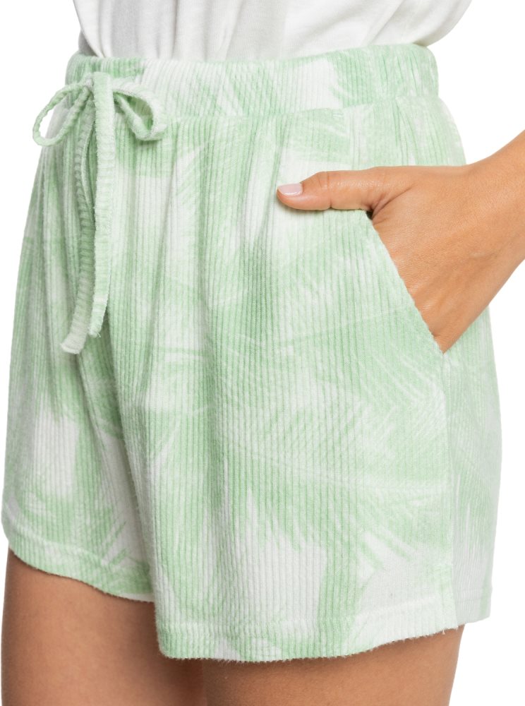 Green Women's Roxy Endless Daze Rib Shorts | USA ACML-20578