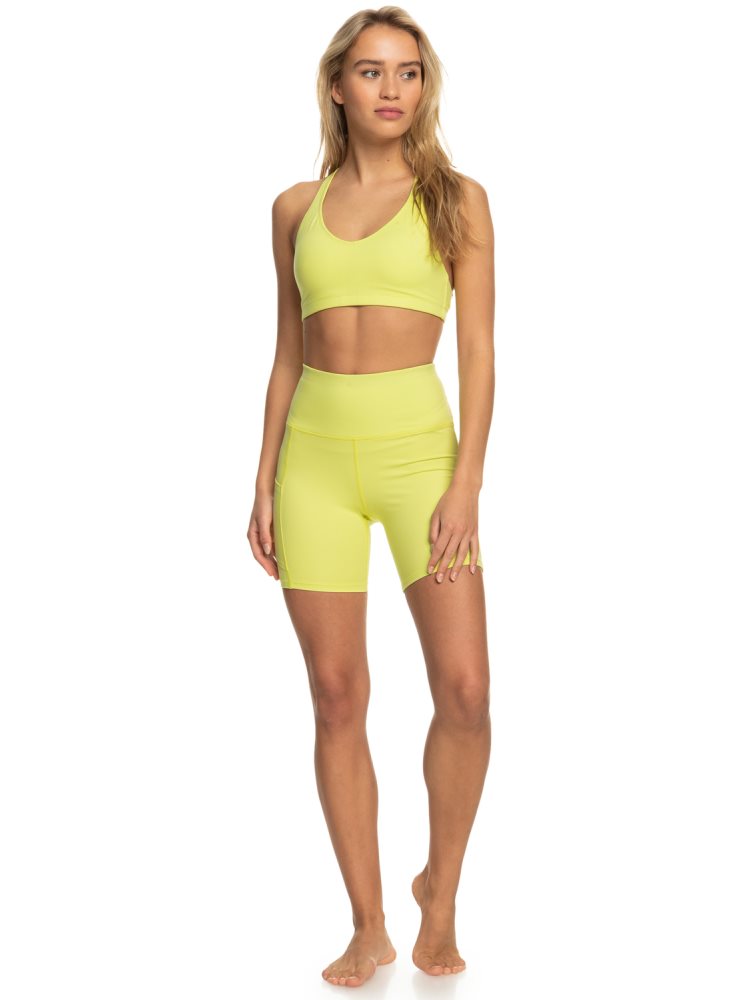 Green Women's Roxy Heart Into It Technical Shorts | USA CDEL-10526