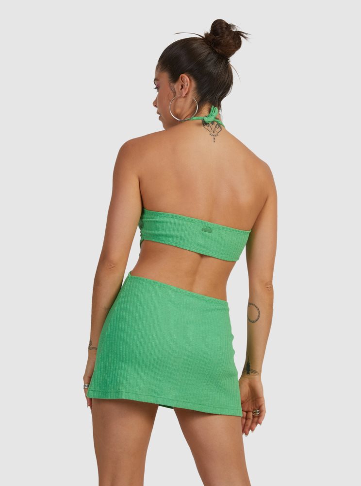 Green Women's Roxy Izabella Halter Dress | USA FYXN-08517