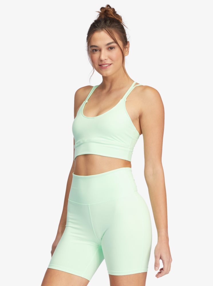 Green Women's Roxy Kaileo Elongated Sports Bra | USA HPLX-87463