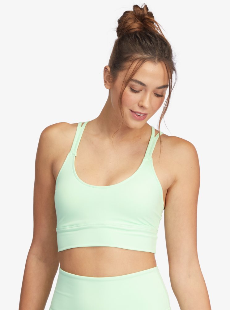 Green Women's Roxy Kaileo Elongated Sports Bra | USA HPLX-87463