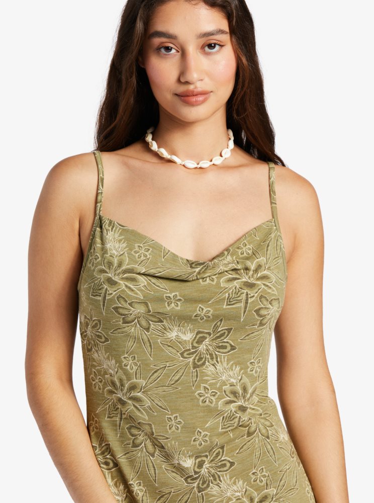 Green Women's Roxy Last Dance Midi Dress | USA WDJV-68023