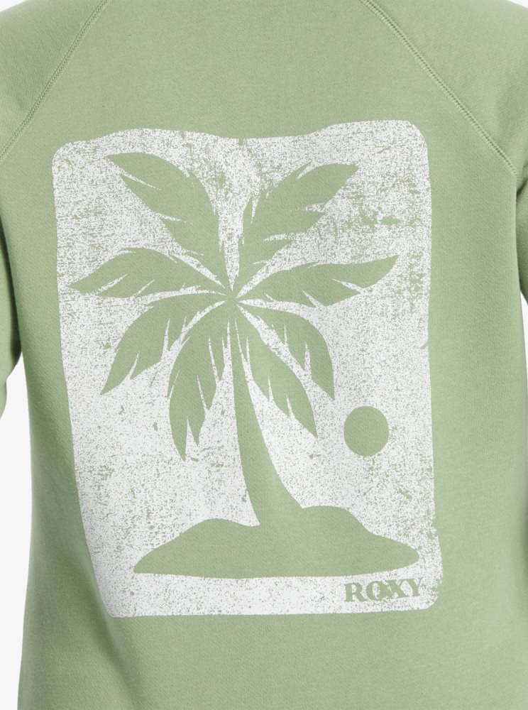 Green Women's Roxy Le Palm Hoodie | USA ICLX-57098