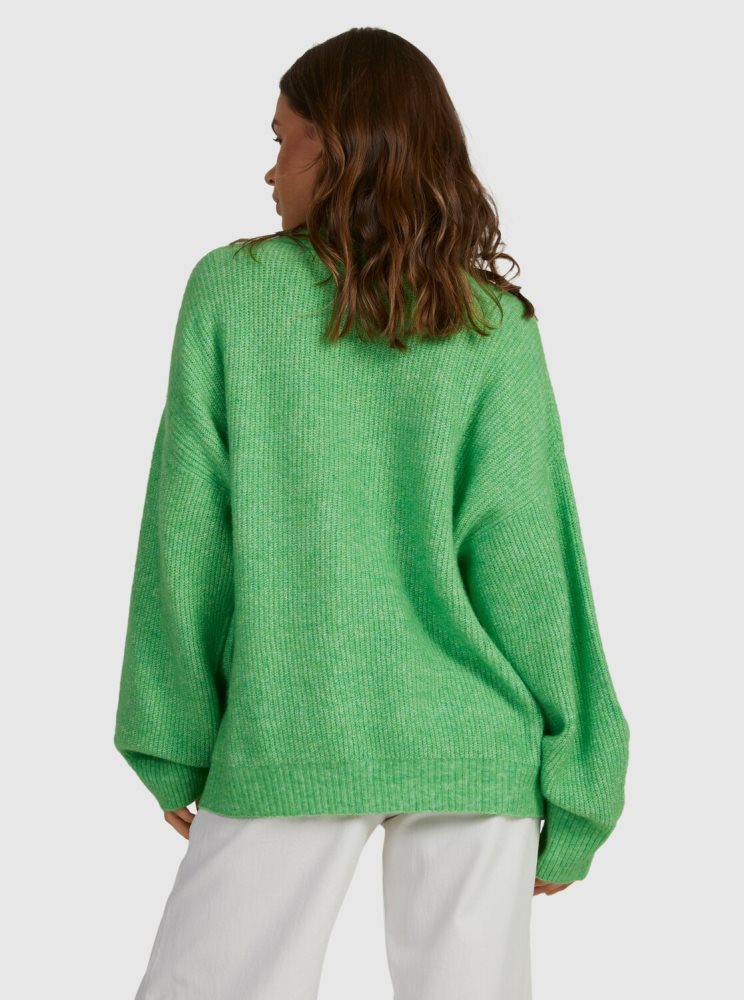 Green Women's Roxy Little Dume Oversized Sweaters | USA AEKJ-28403