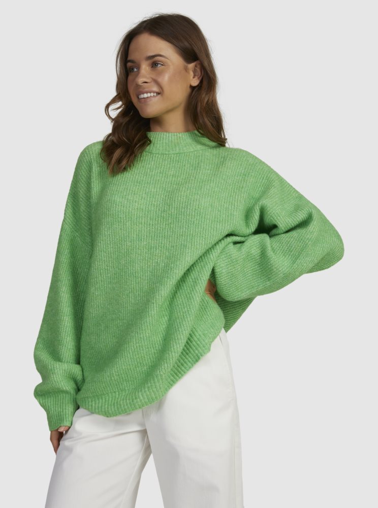 Green Women's Roxy Little Dume Oversized Sweaters | USA AEKJ-28403