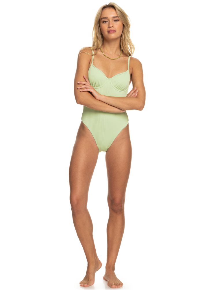 Green Women's Roxy Love The Muse One Piece Swimsuits | USA CWLD-23647