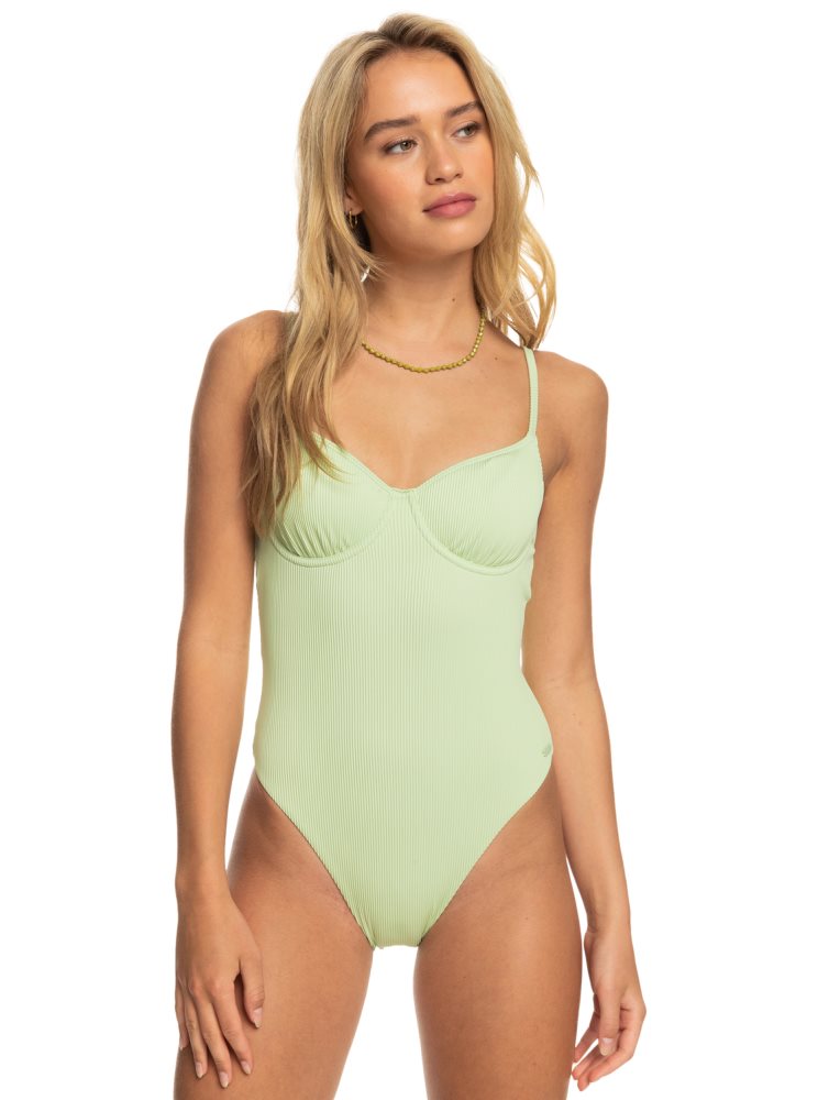 Green Women\'s Roxy Love The Muse One Piece Swimsuits | USA CWLD-23647