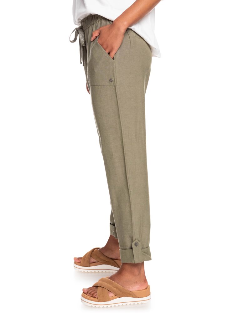 Green Women's Roxy On The Seashore Cargo Pants | USA DZCG-54782