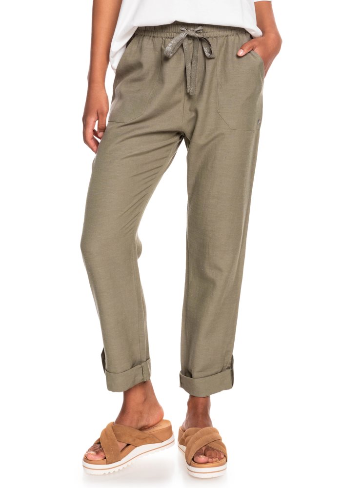 Green Women\'s Roxy On The Seashore Cargo Pants | USA DZCG-54782