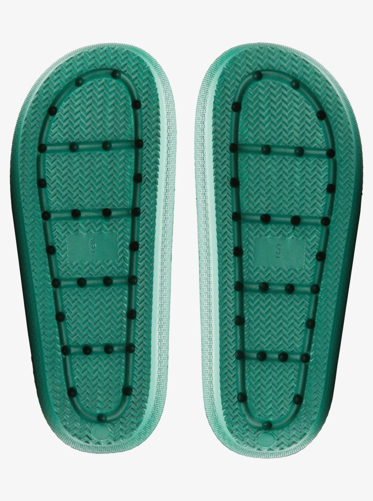 Green Women's Roxy SG Slippery Slider Sandals | USA LXDF-65423