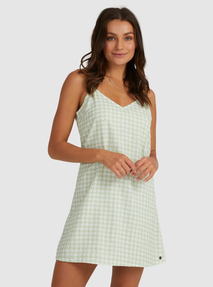 Green Women's Roxy Shine A Light Woven Strappy Dress | USA KSCU-43257