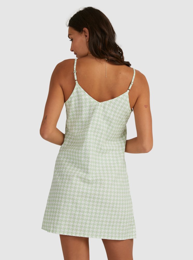 Green Women's Roxy Shine A Light Woven Strappy Dress | USA KSCU-43257