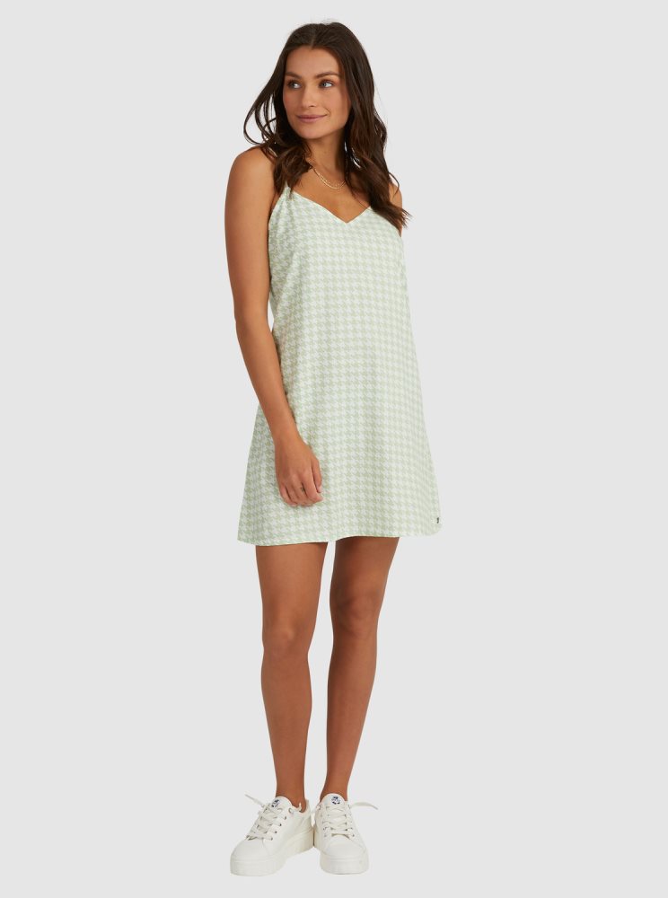 Green Women's Roxy Shine A Light Woven Strappy Dress | USA KSCU-43257