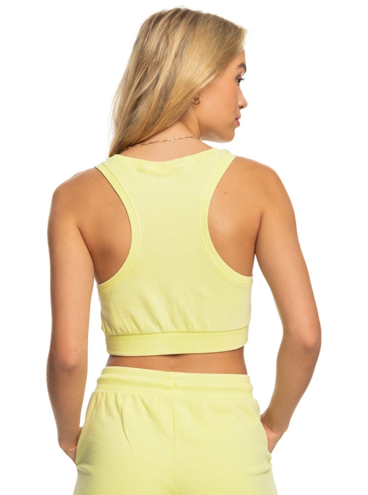 Green Women's Roxy Taking It Easy Cropped Tanks | USA EYMU-35768