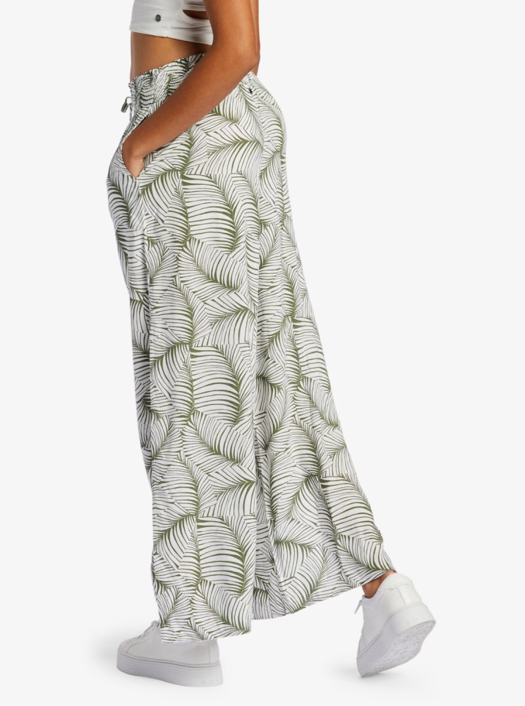 Green Women's Roxy Tropical Rhythm Beachy Pants | USA YKXM-48562