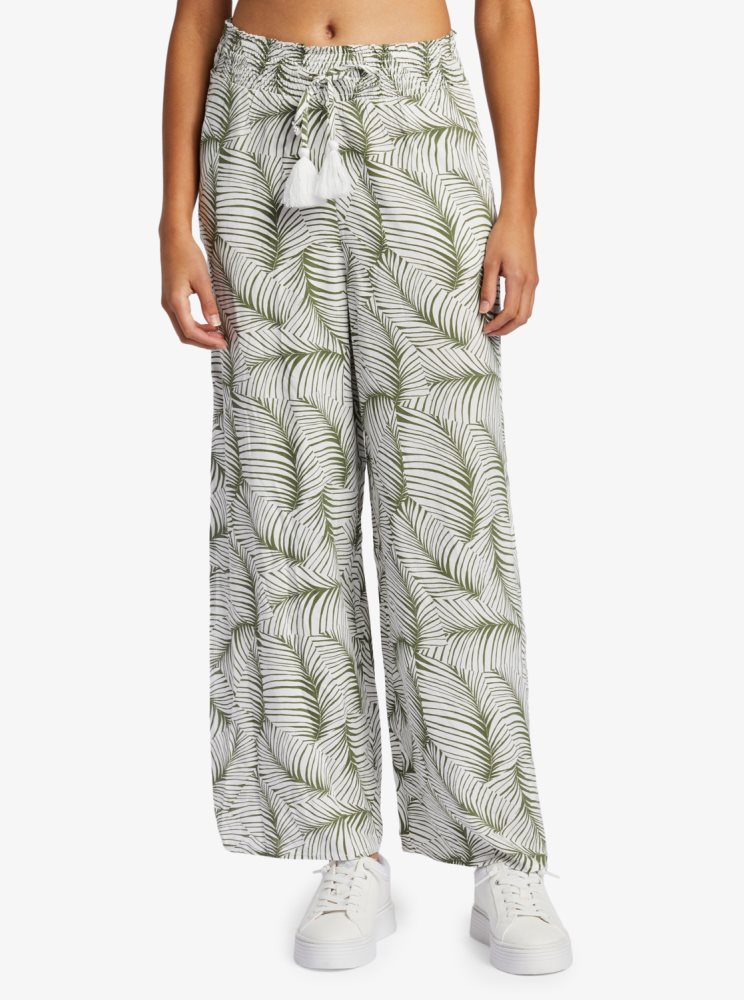 Green Women's Roxy Tropical Rhythm Beachy Pants | USA YKXM-48562