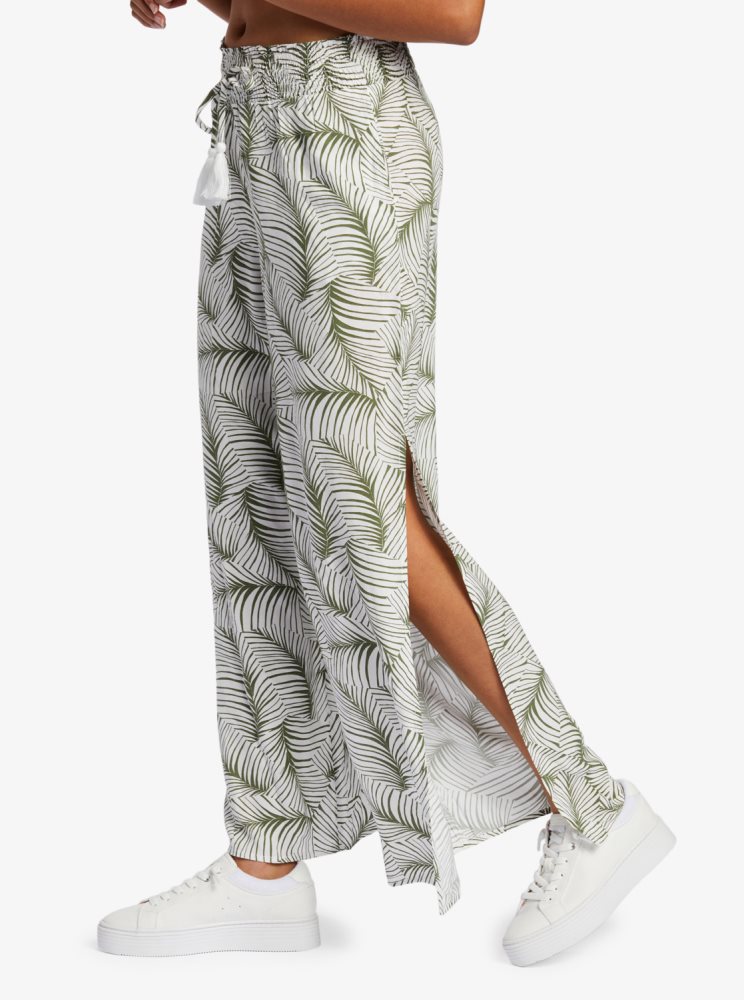 Green Women's Roxy Tropical Rhythm Beachy Pants | USA YKXM-48562