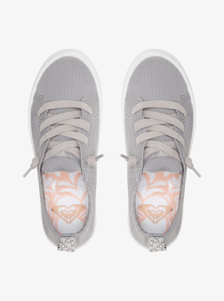 Grey Kids' Roxy 4-16 Bayshore Sneakers | USA DLAM-53194