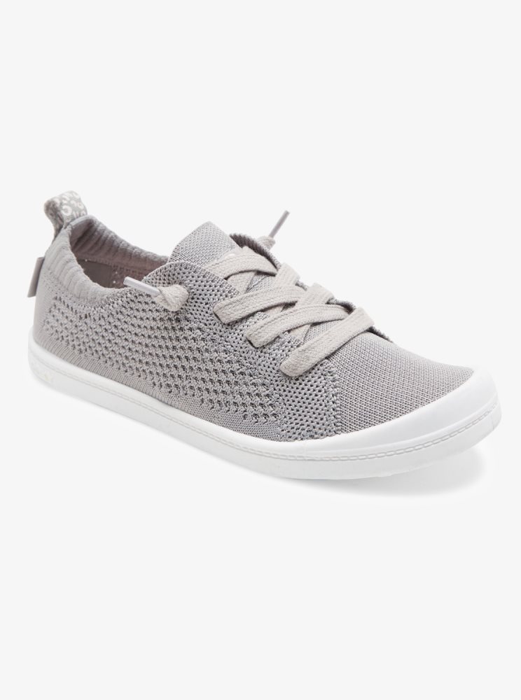 Grey Kids\' Roxy 4-16 Bayshore Sneakers | USA DLAM-53194