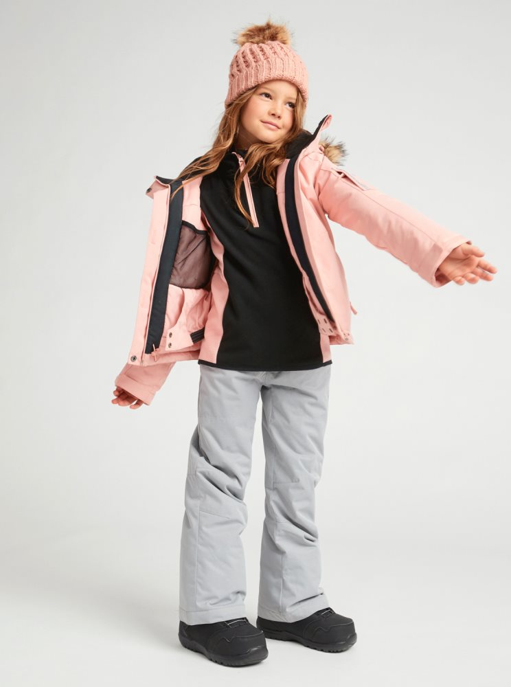 Grey Kids' Roxy 4-16 Diversion Insulated Snow Pants | USA KLZS-61854