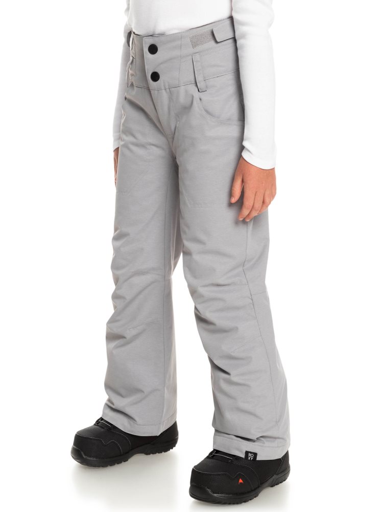 Grey Kids' Roxy 4-16 Diversion Insulated Snow Pants | USA KLZS-61854