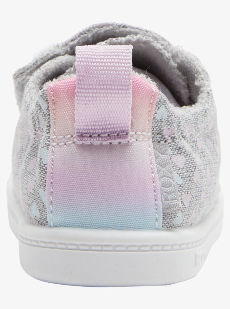 Grey / White Kids' Roxy Bayshore Sneakers | USA PYWS-87603