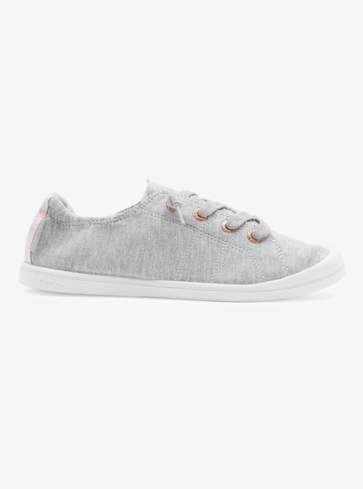 Grey / White Women's Roxy Bayshore Sneakers | USA GWRJ-58032