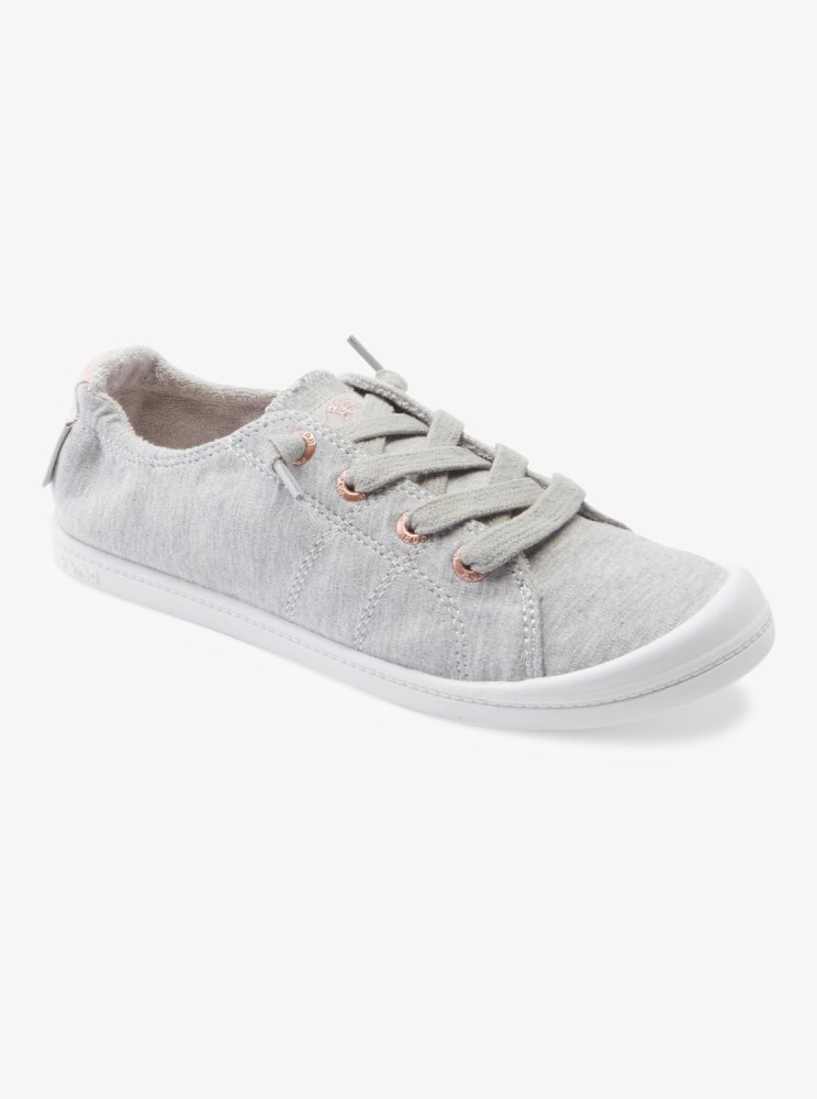 Grey / White Women\'s Roxy Bayshore Sneakers | USA GWRJ-58032