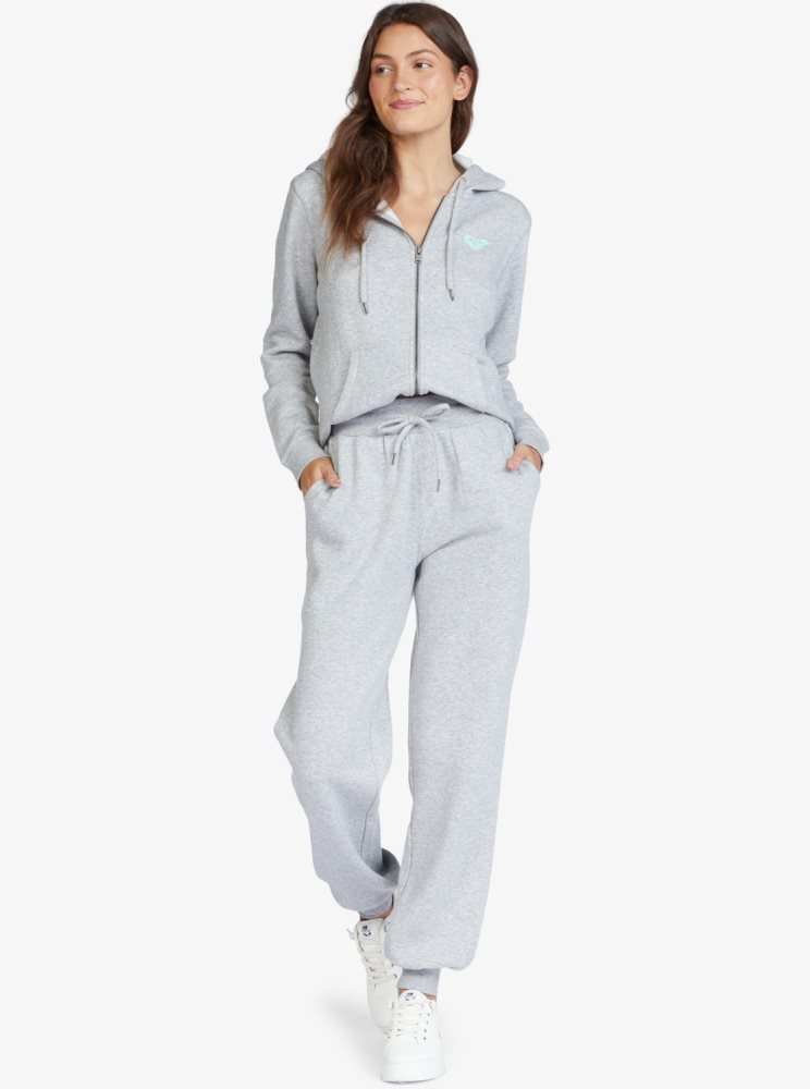 Grey Women's Roxy Logo From Home Sweatpants | USA BDAG-53064