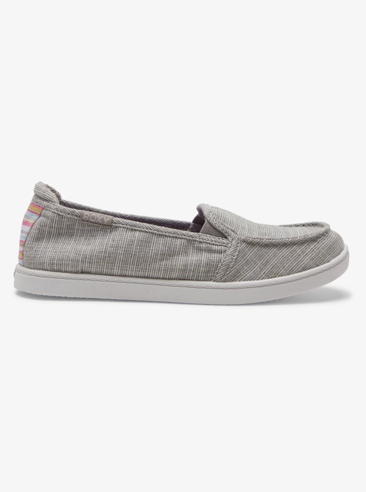 Grey Women's Roxy Minnow Slip On Shoes | USA PZXD-79056