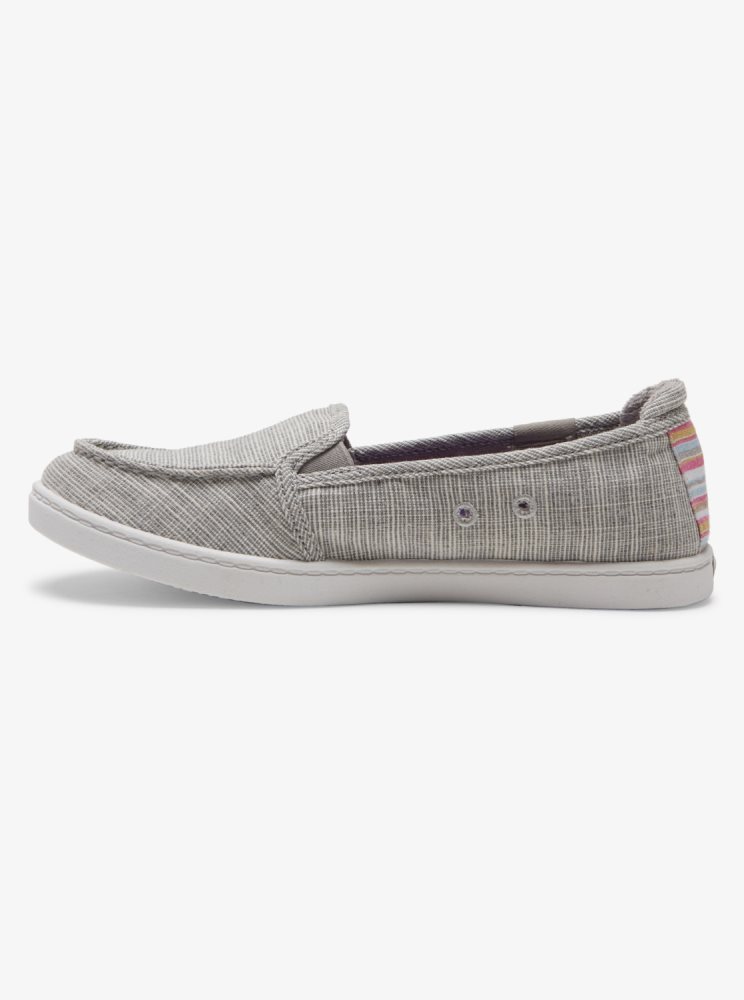 Grey Women's Roxy Minnow Slip On Shoes | USA PZXD-79056