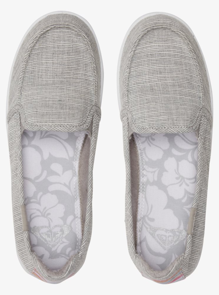 Grey Women's Roxy Minnow Slip On Shoes | USA PZXD-79056