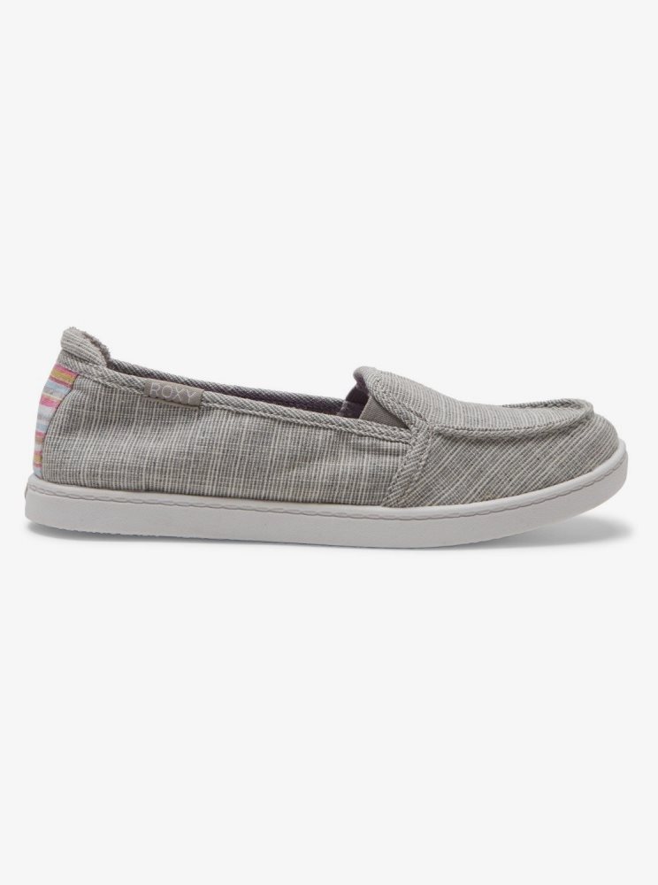 Grey Women's Roxy Minnow Slip On Shoes | USA XBFM-89235