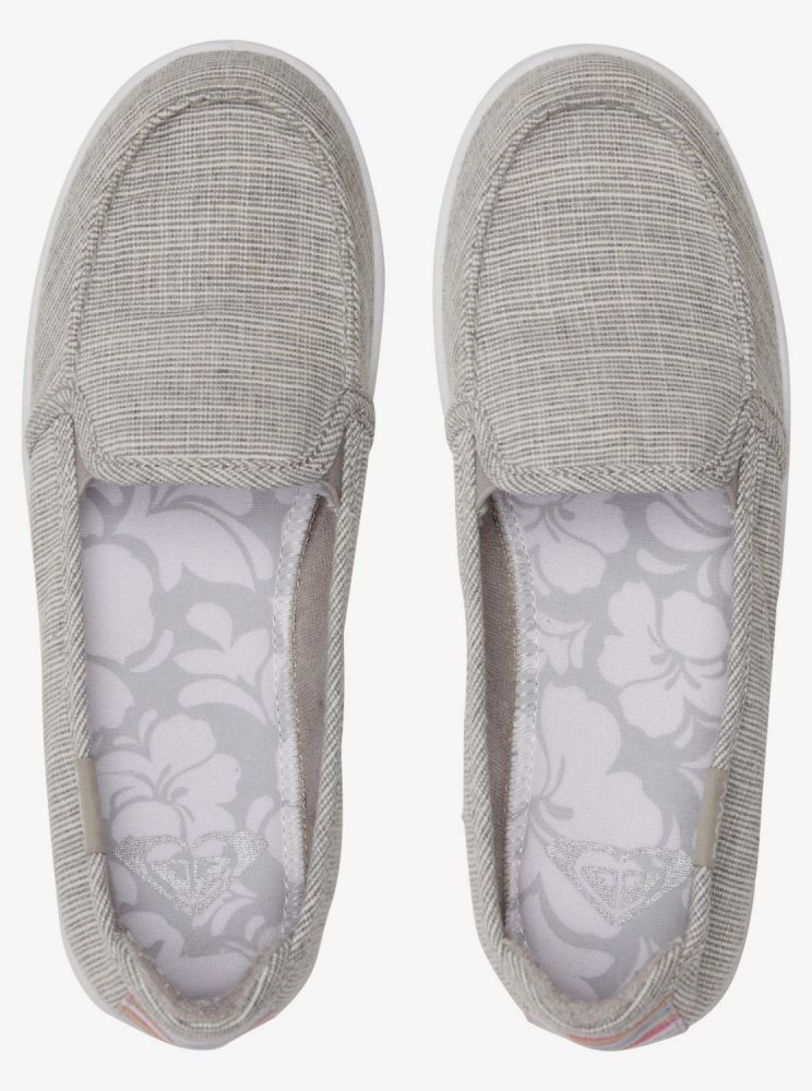 Grey Women's Roxy Minnow Slip On Shoes | USA XBFM-89235