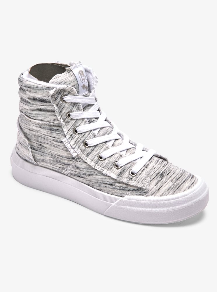 Grey Women\'s Roxy Rae Mid-Top Sneakers | USA YAPG-18047