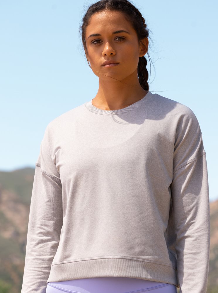 Grey Women's Roxy Sun Might Shine Long Sleeve T Shirts | USA UDVM-95160