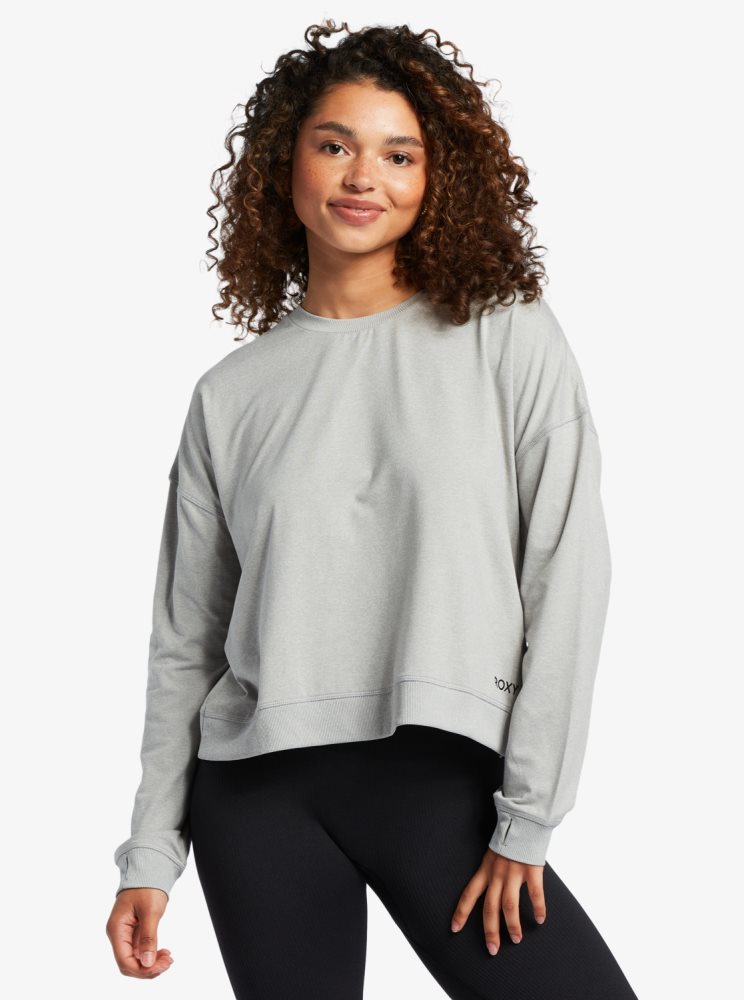 Grey Women's Roxy Sun Might Shine Long Sleeve T Shirts | USA UDVM-95160